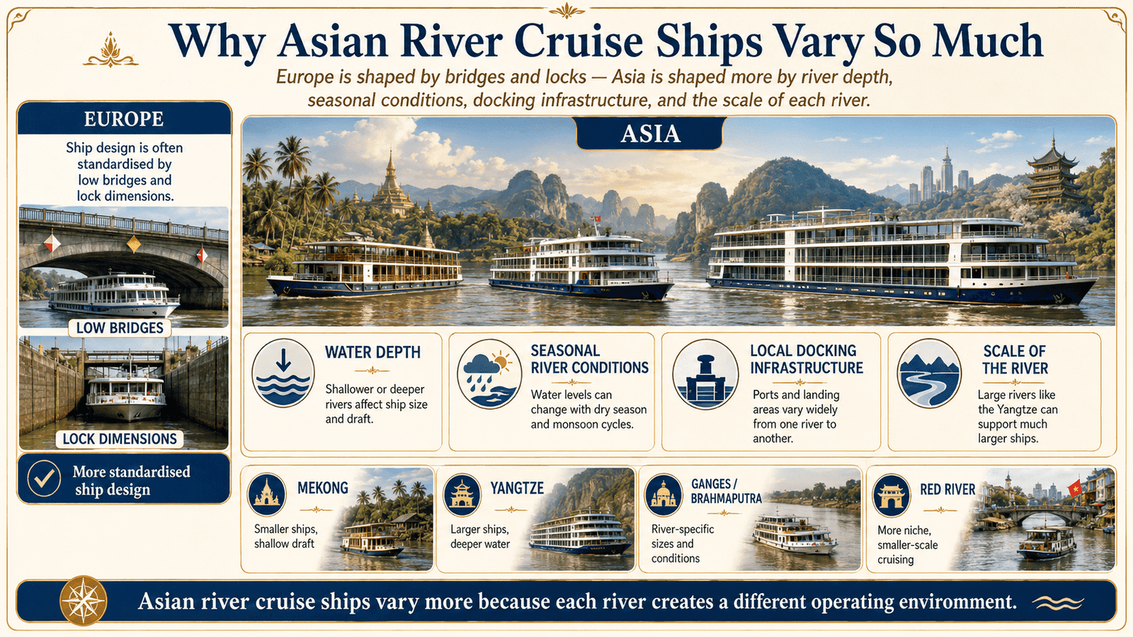 why asian river ships vary so much